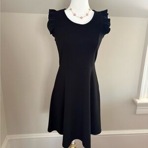 Caution To The Wind Black Ruffle Sleeve Fit-and-Flare Mini Dress